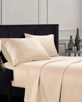 Juego de sábanas en tela fría para cama doble de 120 y 140 cm, color beige