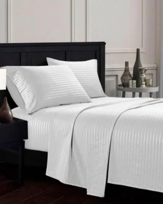 Juego de sábanas en tela fría para cama doble de 120 y 140 cm, color blanco