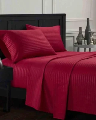 Juego de sábanas en tela fría para cama doble de 120 y 140 cm, color rojo