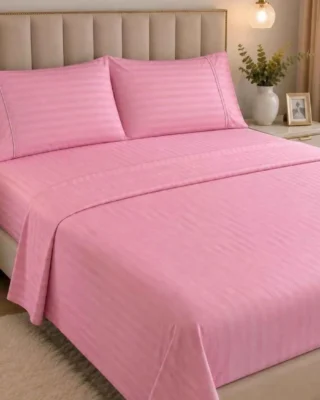Juego de sábanas en tela fría para cama doble de 120 y 140 cm, color rosa