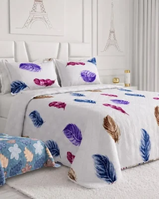Tendido Español Estampado para Cama Semidoble y Doble + 2 Fundas