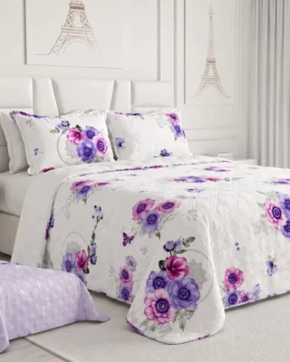 Tendido Español Estampado para Cama Semidoble y Doble + 2 Fundas