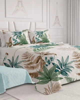 Tendido Español Estampado para Cama Semidoble y Doble + 2 Fundas