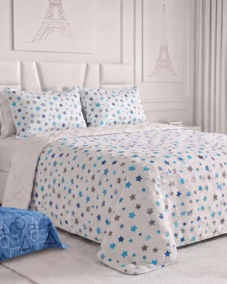 Tendido Español Estampado para Cama Semidoble y Doble + 2 Fundas