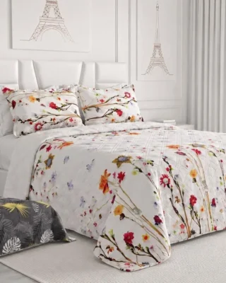 Tendido Español Estampado para Cama Semidoble y Doble + 2 Fundas