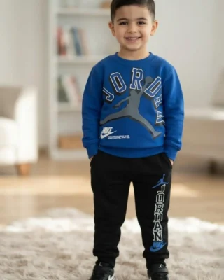 Conjunto sudadera, negro / azul rey